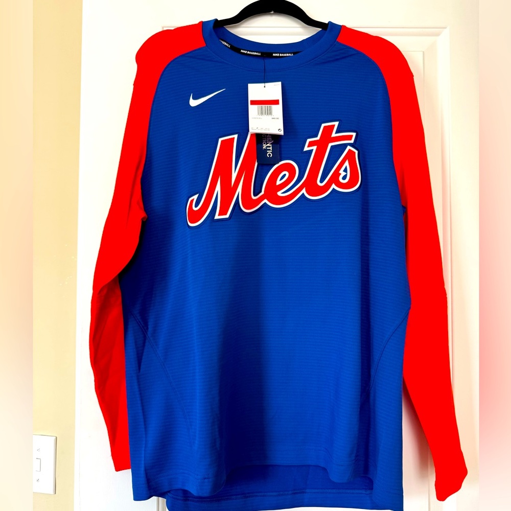 NWT NY Mets Nike Dugout Pullover - MLB Collection